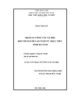 Dịch vụ công tác xã hội đối với người cao tuổi từ thực tiễn tỉnh hà nam