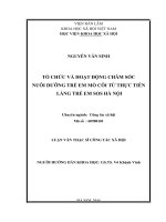 Tổ chức và hoạt động chăm sóc nuôi dưỡng trẻ em mồ côi từ thực tiễn làng trẻ em SOS hà nội