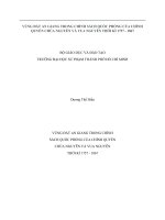 VÙNG đất AN GIANG TRONG CHÍNH SÁCH QUỐC PHÒNG của CHÍNH QUYỀN CHÚA NGUYỄN và VUA NGUYỄN THỜI kì 1757   1867