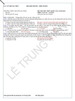 Đề thi thử đại học môn vật lý trường chuyên hà tĩnh lần 5