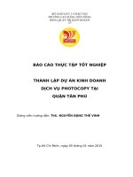 Thành lập dự án kinh doanh dịch vụ photocopy tại quận tân phú