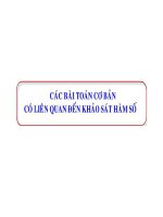 CÁC bài TOÁN cơ bản LIÊN QUAN đến KHẢO sát hàm số 