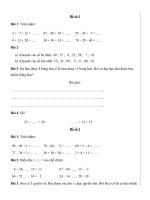 Đề ôn tập hè lớp 1 môn toán