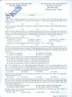 đề thi thử môn hóa trường sư phạm hà nội lần 4