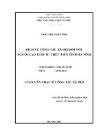 Dịch vụ công tác xã hội đối với người cao tuổi từ thực tiễn tỉnh hà tĩnh