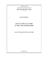 Quản lý công tác xã hội từ thực tiễn tỉnh hòa bình