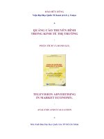 QUẢNG cáo TRUYỀN HÌNH TRONG nền KINH tế THỊ TRƯỜNG 