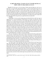 SỰ BIẾN đổi TRONG văn hóa ỨNG xử với môi TRƯỜNG tự NHIÊN NHÌN từ HOẠT ĐỘNG sản XUẤT