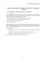 ĐIỀU KIỆN TỰ NHIÊN, MÔI TRƯỜNG VÀ KINH TẾ - XÃ HỘI