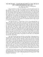 CƠ CHẾ MỚI CHO NHỮNG VỤ VIỆC LIÊN QUAN ĐẾN Ô NHIỄM MÔI TRƯỜNG Ở VIỆT NAM