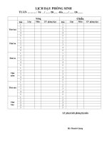 LỊCH ĐĂNG KÝ GIẢNG DẠY TẠI PHÒNG BỘ MÔN SINH