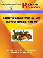 QUẢN LÝ NHÀ NƯỚC TRONG LĨNH VỰC BẢO VỆ VÀ KIỂM DỊCH THỰC VẬTBẢO VỆ VÀ KIỂM DỊCH THỰC VẬT