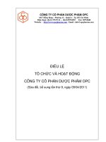TỔ CHỨC VÀ HOẠT ĐỘNG CÔNG TY CỔ PHẦN DƯỢC PHẨM OPC