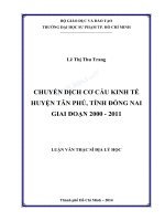 Chuyển dịch cơ cấu kinh tế huyện tân phú, tỉnh đồng nai giai đoạn 2000   2011 