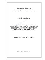 Cảm hứng về người anh hùng trong văn xuôi nghệ thuật nguyên ngọc sau 1975 