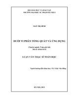 Dưới vi phân tổng quát và ứng dụng (LV01636) 