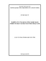 Nghiên cứu ứng dụng công nghệ mạng nơron tế bào vào bài toán phân đoạn ảnh 