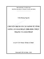 Chuyển dịch cơ cấu kinh tế tỉnh long an giai đoạn 2000   2010   thực trạng và giải pháp 