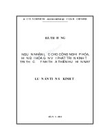 Luận văn tiến sĩ kinh tế nguồn nhân lực cho công nghiệp hóa, hiện đại hóa gắn với phát triển kinh tế tri thức ở tỉnh thừa thiên huế hiện nay