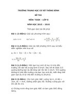 Đề thi toán lớp 8 các trường chọn lọc rất hay