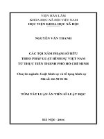 Các tội xâm phạm sở hữu theo pháp luật hình sự việt nam từ thực tiễn thành phố hồ chí minh (TT)