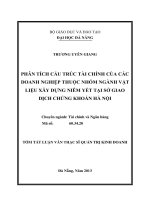 Phân tích cấu trúc tài chính của các doanh nghiệp thuộc nhóm ngành vật liệu xây dựng niêm yết tại sở giao dịch chứng khoán hà nội
