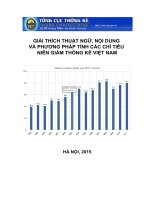 GIẢI THÍCH THUẬT NGỮ, NỘI DUNG VÀ PHƯƠNG PHÁP TÍNH CÁC CHỈ TIÊU NIÊN GIÁM THỐNG KÊ VIỆT NAM