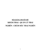 KHÁM THAI - QUẢN LÝ THAI NGHÉN - CHĂM SÓC THAI NGHÉN