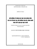 Bồi dưỡng kỹ năng dạy học cho giảng viên các cơ sở đào tạo, bồi dưỡng cán bộ, công chức theo tiếp cận dạy học vi mô