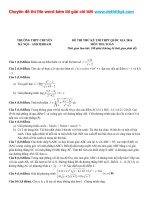 Đề thi thử THPT quốc gia môn toán trường THPT chuyên amsterdam   hà nội   lần 1   năm 2016 file word có lời giải chi tiết 