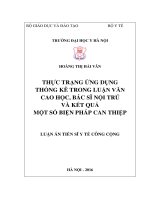 Thực trạng ứng dụng thống kê trong các luận văn thạc sĩ và bác sĩ nội trú Trường Đại học Y Hà Nội và kết quả một số giải pháp can thiệp