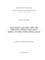 Bài toán cauchy đối với phương trình đạo hàm riêng tuyến tính tổng quát 