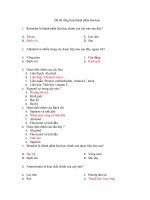 Đề trắc nghiệm về thành phần hóa học của dược liệu