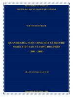 Quan hệ giữa nước cộng hòa xã hội chủ nghĩa việt nam và cộng hòa pháp (1991   2005) 