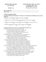 Đề thi thử tiếng nga 2016 trường THPT chuyên nguyễn huệ lần 3 mã đề 124 