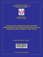 khảo sát thực trạng và đề xuất giải pháp nâng cao năng lực tự học cho học viên cao học trường đại học sư phạm kỹ thuật tphcm 