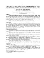 NHẬN ĐỊNH CÁC YẾU TỐ ẢNH HƯỞNG ĐẾN TÌNH HÌNH XÂM NHẬP MẶN Ở ĐỒNG BẰNG SÔNG MEKONG TRONG NHỮNG NĂM GẦN ĐÂY