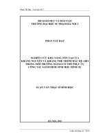 Nghiên cứu khả năng tồn tại của kháng nguyên và kháng thể nhóm máu hệ ABO trong môi trường ngoài cơ thể phục vụ công tác giám định sinh học hình sự 