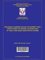 ứng dụng e learning vào dạy và họcmôn y phục truyền thống tại trường cao đẳng nghề kỹ thuật công nghệ thành phố hồ chí minh 