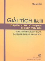 GIẢI TÍCH II   III   PHÉP TÍNH VI PHÂN và TÍCH PHÂN hàm NHIỀU BIẾN   TRẦN BÌNH 