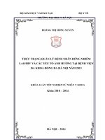 Thực trạng quản lý bệnh nhân đồng nhiễm LaoHIV và một số yếu tố ảnh hưởng  tại bệnh viện Đống đa năm 2014