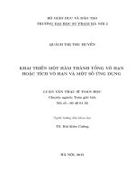 Khai triển một hàm thành tổng vô hạn hoặc tích vô hạn và một số ứng dụng 