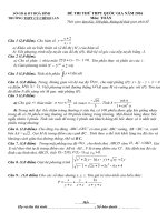 Đề thi thử môn toán 2016 trường THPT cù chính lam 