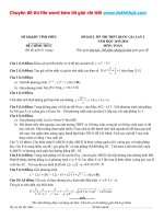 Đề thi thử THPT quốc gia môn toán sở GD đt vĩnh phúc   lần 2   năm 2016 file word có lời giải chi tiết 