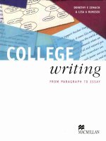 Sách luyện thi tiếng anh: College Writing: From Paragraph To Essay.