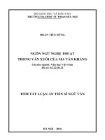 Ngôn ngữ nghệ thuật trong văn xuôi của ma văn kháng (TT)