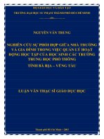Nghiên cứu sự phối hợp giữa nhà trường và gia đình trong việc quản lý hoạt động học tập của học sinh các trường trung học phổ thông tỉnh bà rịa – vũng tàu 