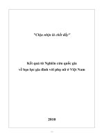 Kết quả từ Nghiên cứu quốc gia về bạo lực gia đình với phụ nữ ở Việt Nam