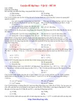 30 đề luyện thi đại học môn vật lí đề số 10 