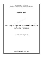 Quan hệ ngoại giao của triều nguyễn nửa đầu thế kỉ 19 